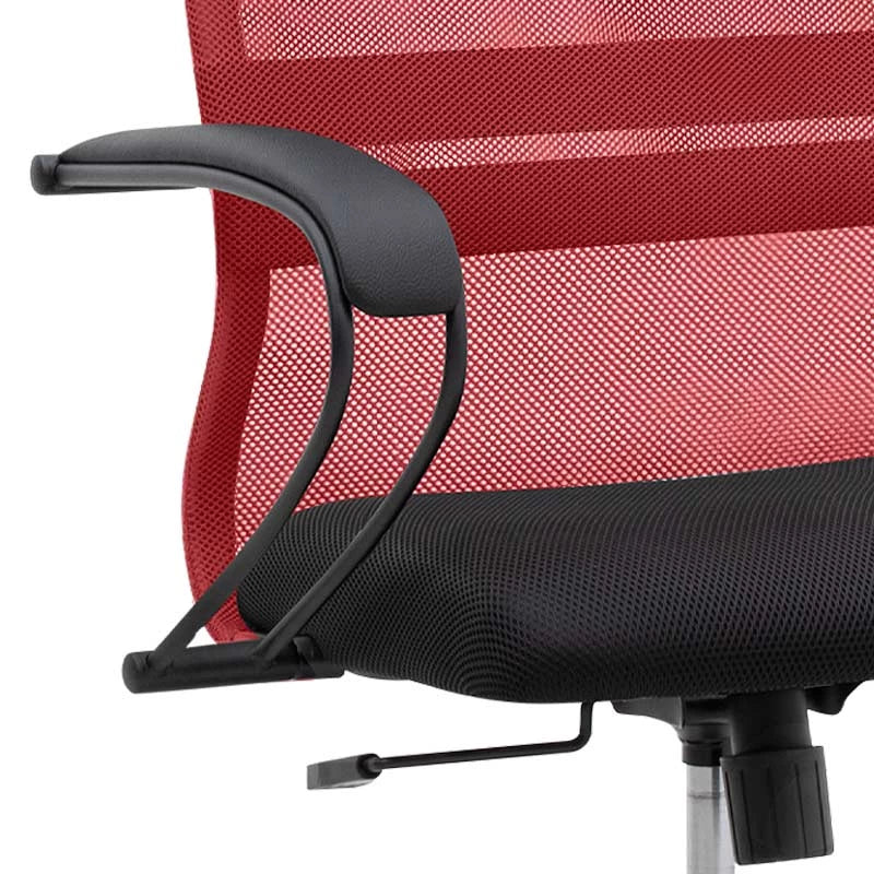 Καρέκλα Γραφείου Prince Με Ύφασμα Mesh Χρώμα Κόκκινο - Μαύρο 66,5X70X123/133