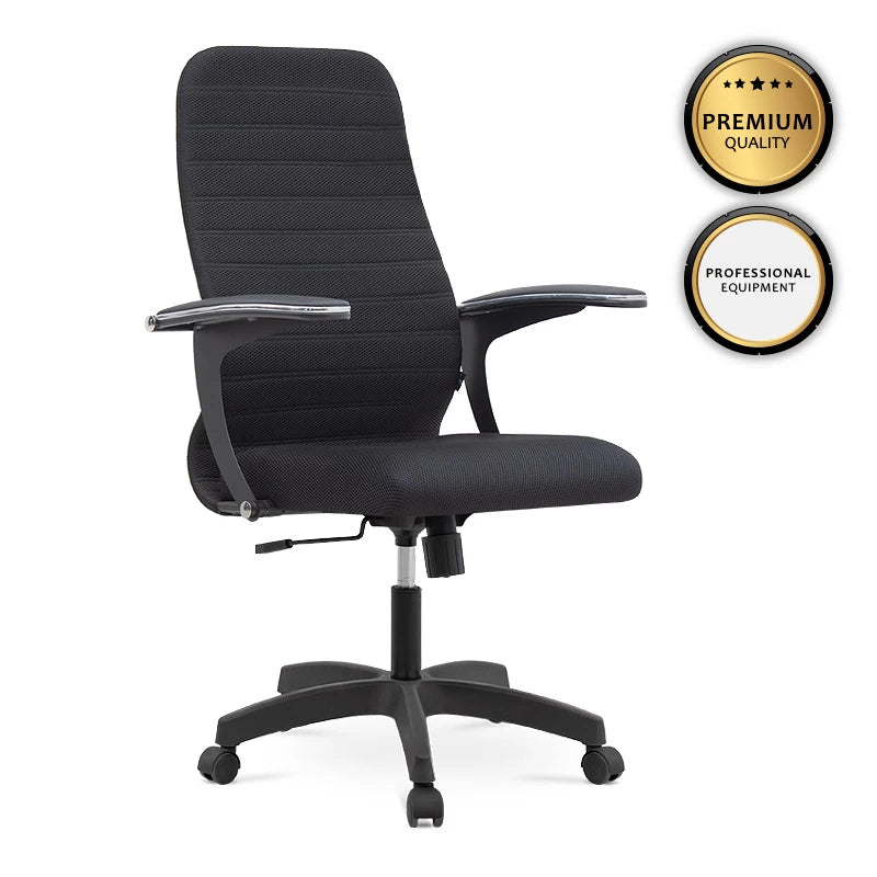 Καρέκλα Γραφείου Melani Με Διπλό Ύφασμα Mesh Χρώμα Μαύρο 66,5X70X102/112