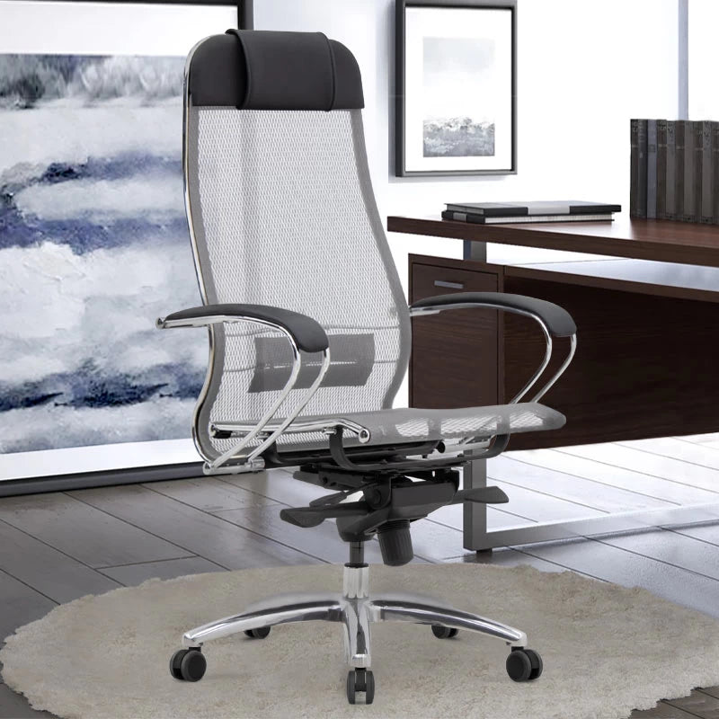 Καρέκλα Γραφείου Εργονομική Samurai-2 με Ύφασμα Mesh σε Γκρι - Μαύρο 70X70X124/134