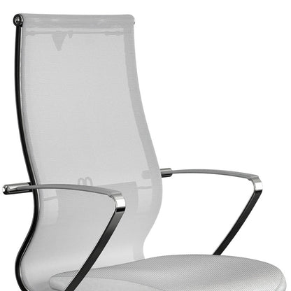 Καρέκλα Γραφείου B2-163K Εργονομική Με Ύφασμα Mesh Και Τεχνόδερμα Χρώμα Λευκό 58X70X103/117