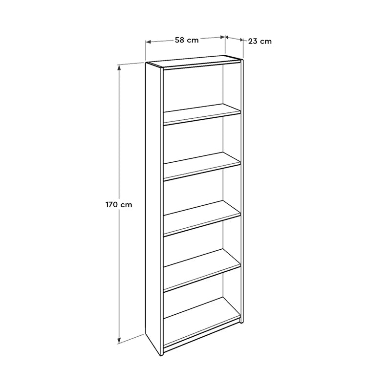 Βιβλιοθήκη Μελαμίνης Max σε Χρώμα Λευκό 58x23x170