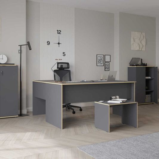 Γραφείο Διευθυντικό Rio Γωνιακό Αναστρέψιμο Χρώμα Ανθρακί 160x144x75