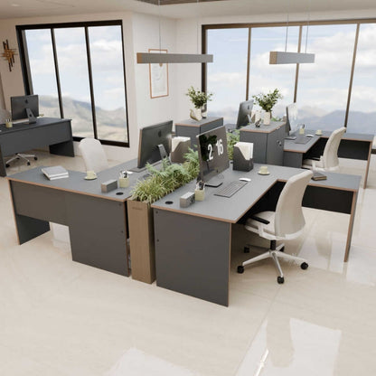 Γραφείο Διευθυντικό Rio Γωνιακό Αναστρέψιμο Χρώμα Ανθρακί 160x144x75