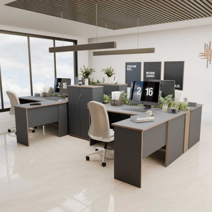 Γραφείο Διευθυντικό Rio Γωνιακό Αναστρέψιμο Χρώμα Ανθρακί 160x144x75