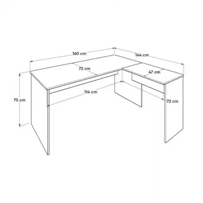 Γραφείο Διευθυντικό Rio Γωνιακό Αναστρέψιμο Χρώμα Ανθρακί 160x144x75