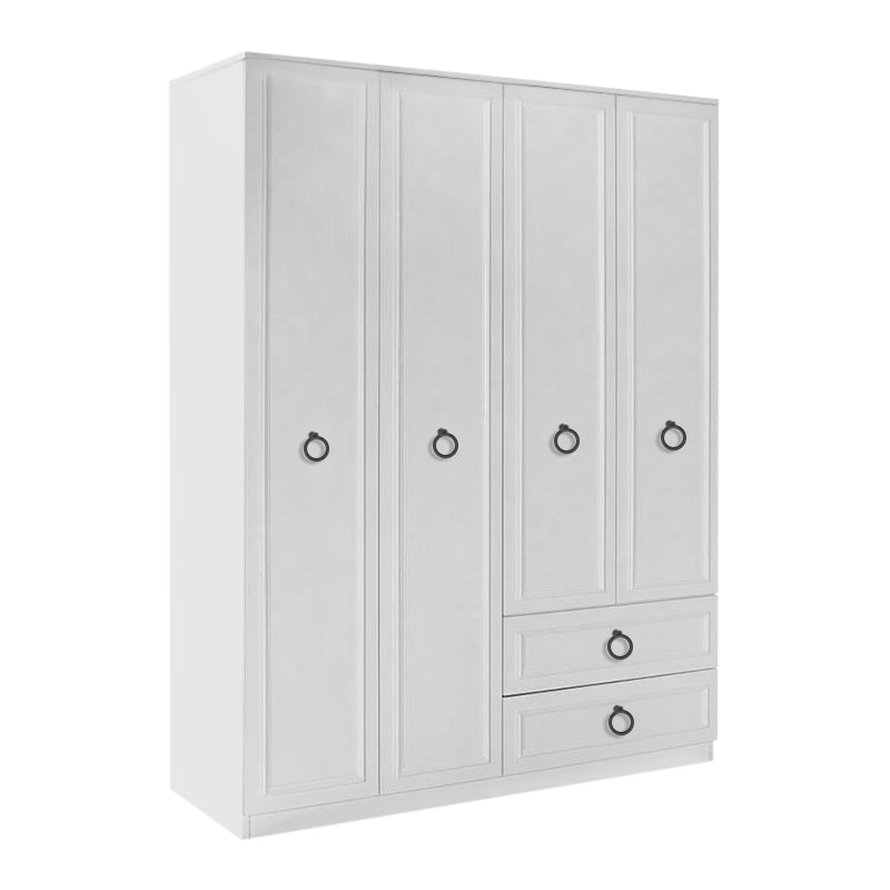 Ντουλάπα Ρούχων Hampton Τετράφυλλη Χρώμα Λευκό 140x52x185