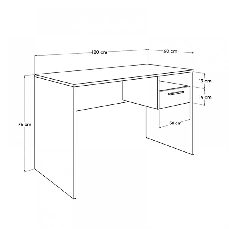 Γραφείο Εργασίας Concept Χρώμα Ανθρακί 120X60X75