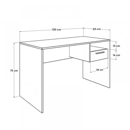 Γραφείο Εργασίας Concept Χρώμα Ανθρακί 120X60X75