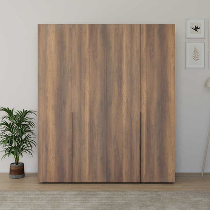 Ντουλάπα Ρούχων Oryana Τετράφυλλη Χρώμα Καρυδί 180x62x210