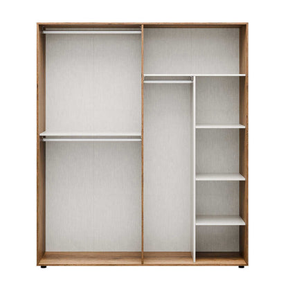 Ντουλάπα Ρούχων Oryana Τετράφυλλη Χρώμα Καρυδί 180x62x210