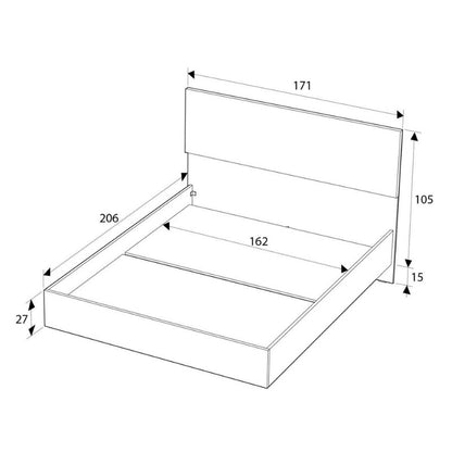 Κρεβάτι Oryana Χρώμα Καρυδί 160x200εκ