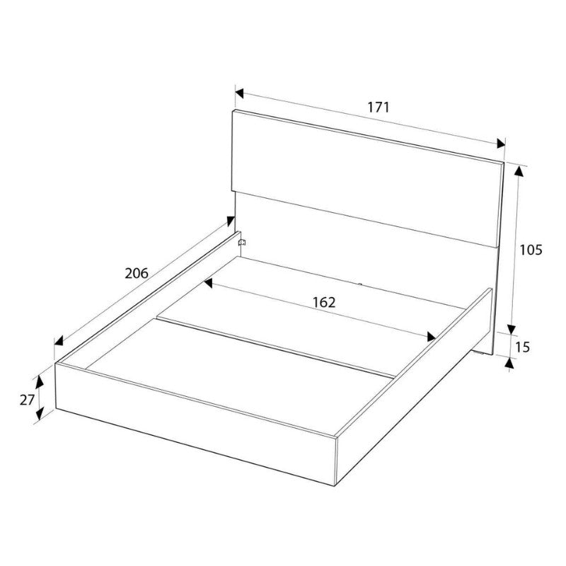 Κρεβάτι Oryana Χρώμα Καρυδί 160x200εκ