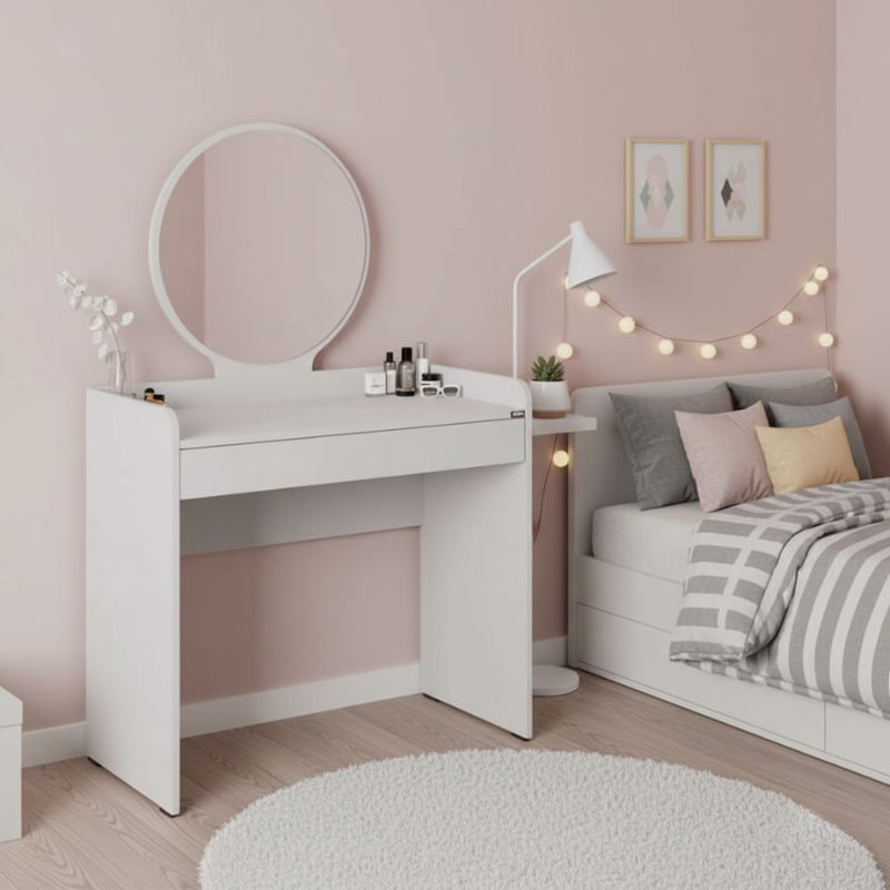 Τουαλέτα με Καθρέπτη Curve Χρώμα Λευκό 90x47x142