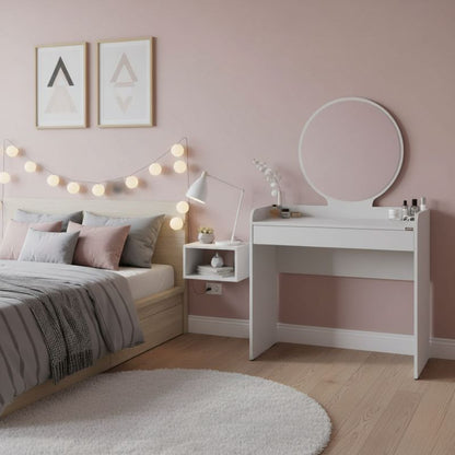 Τουαλέτα με Καθρέπτη Curve Χρώμα Λευκό 90x47x142