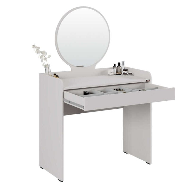 Τουαλέτα με Καθρέπτη Curve Χρώμα Λευκό 90x47x142