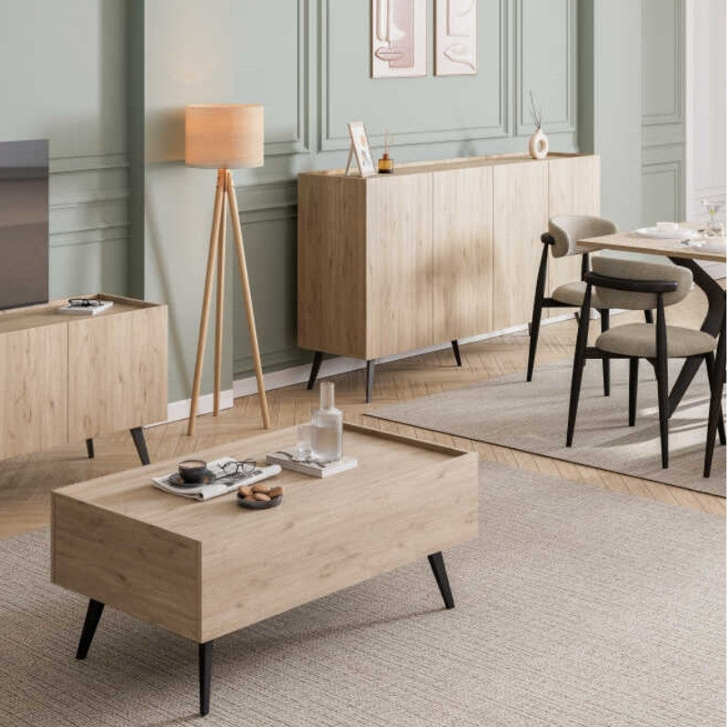 Μπουφές Luna Χρώμα Oak 180x43x100