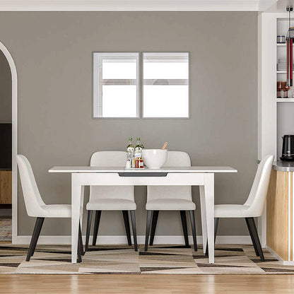 Τραπέζι Trendline Επεκτεινόμενο Χρώμα Λευκό 120/150x70x75
