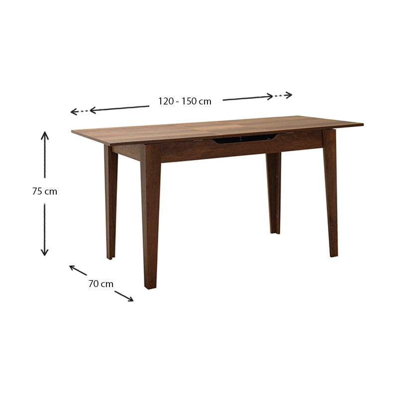 Τραπέζι Trendline Επεκτεινόμενο Χρώμα Καρυδί 120/150x70x75