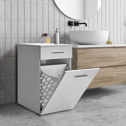 Ντουλάπι - Καλάθι Απλύτων Diamond Χρώμα Λευκό Gloss 52x38x83