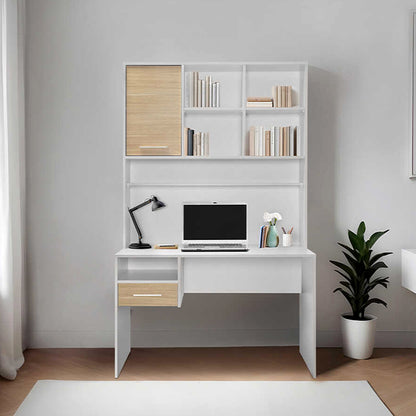 Γραφείο Εργασίας London Χρώμα Λευκό - Oak 120x60x196