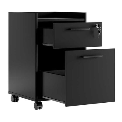 Συρταριέρα Γραφείου Gamer Τροχήλατη με Κλειδαριά Χρώμα Μαύρο 40x40x56