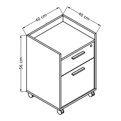 Συρταριέρα Γραφείου Gamer Τροχήλατη με Κλειδαριά Χρώμα Μαύρο 40x40x56