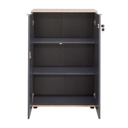 Ντουλάπι Γραφείου Rio με Κλειδαριά Χρώμα Ανθρακί 72x34x109