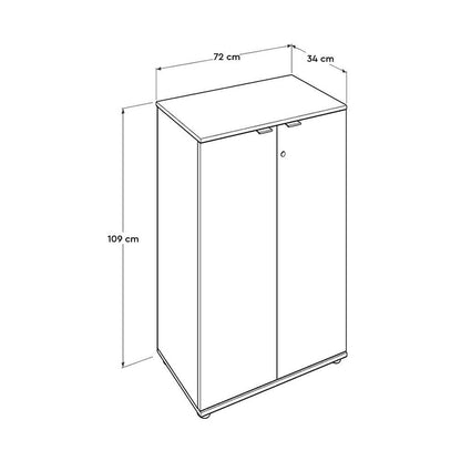 Ντουλάπι Γραφείου Rio με Κλειδαριά Χρώμα Ανθρακί 72x34x109