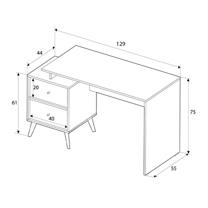 Γραφείο Εργασίας Terra Χρώμα Florida Oak 129x55x75