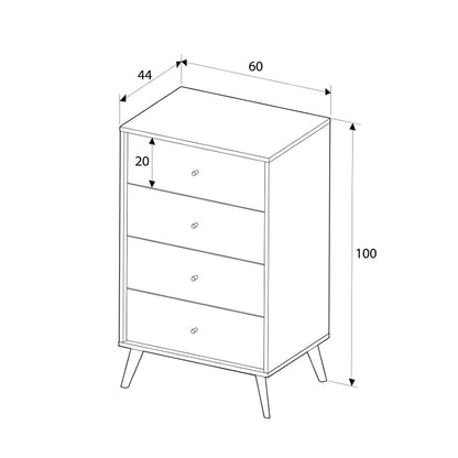 Συρταριέρα Terra Χρώμα Florida Oak 60x44x100