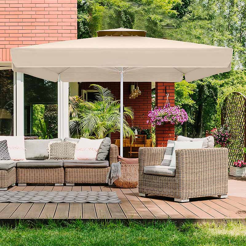 Ομπρέλα Επαγγελματική Juno Τηλεσκοπική Αλουμινίου Χρώμα Εκρού 4x4M