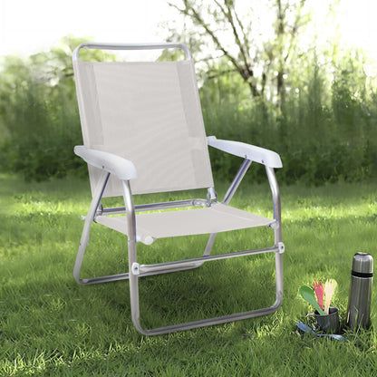 Καρεκλάκι Παραλίας Alu Αλουμινίου Χρώμα Λευκό 54x52x80