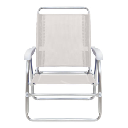 Καρεκλάκι Παραλίας Alu Αλουμινίου Χρώμα Λευκό 54x52x80
