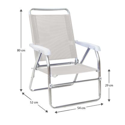 Καρεκλάκι Παραλίας Alu Αλουμινίου Χρώμα Λευκό 54x52x80