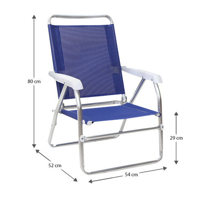 Καρεκλάκι Παραλίας Alu Αλουμινίου Χρώμα Μπλε 54x52x80