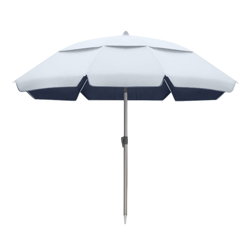 Ομπρέλα Θαλάσσης Αλουμινίου Malibu με UPF 50+ Προστασία Χρώμα Ασημί - Μπλε