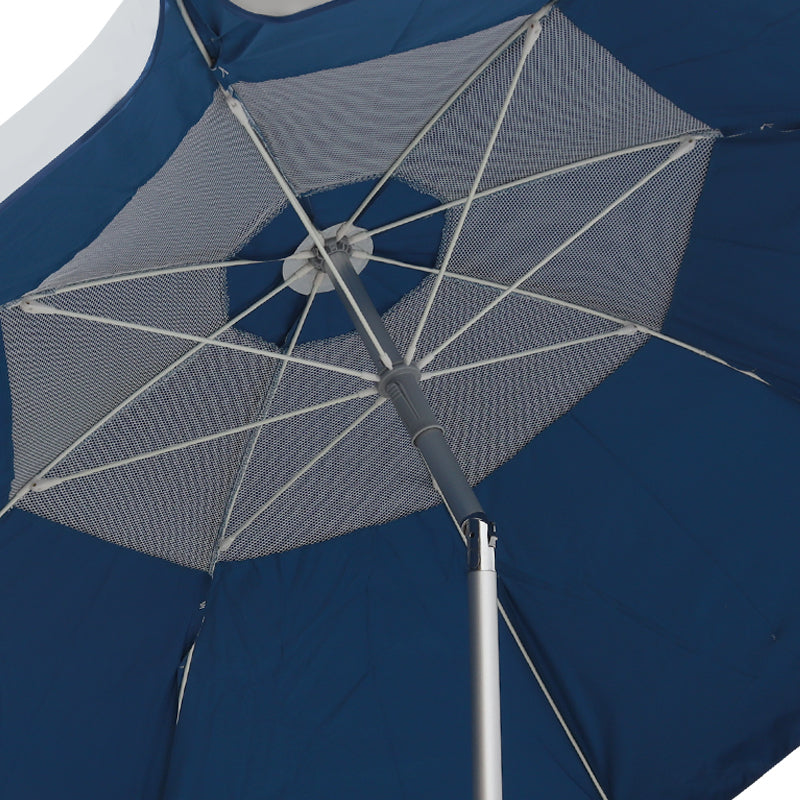 Ομπρέλα Θαλάσσης Αλουμινίου Malibu με UPF 50+ Προστασία Χρώμα Ασημί - Μπλε