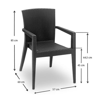 Πολυθρόνα Κήπου Bali από PP Χρώμα Ανθρακί 57x60x85