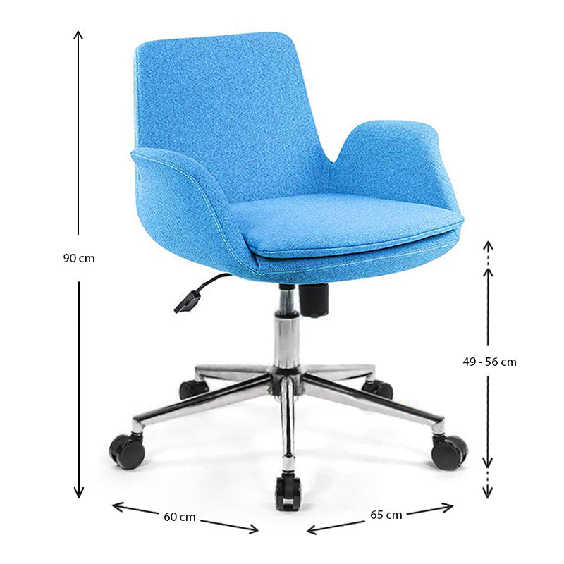 Καρέκλα Εργασίας Maxim Up Υφασμάτινη Χρώμα Γαλάζιο 65X60X90