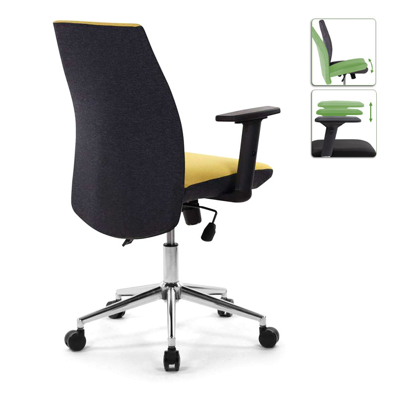 Καρέκλα Εργασίας Finn Υφασμάτινη Χρώμα Μουσταρδί 61X55X105-113