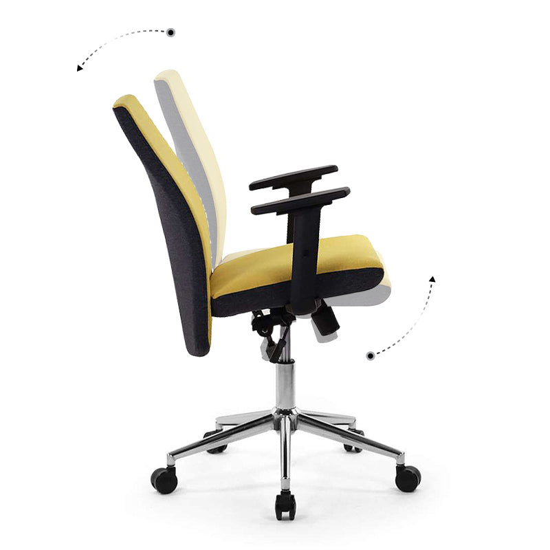 Καρέκλα Εργασίας Finn Υφασμάτινη Χρώμα Μουσταρδί 61X55X105-113