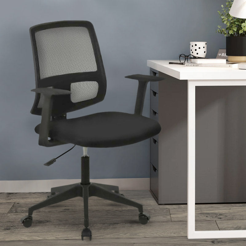 Καρέκλα Εργασίας Paco Υφασμάτινη Χρώμα Μαύρο 63X60X98