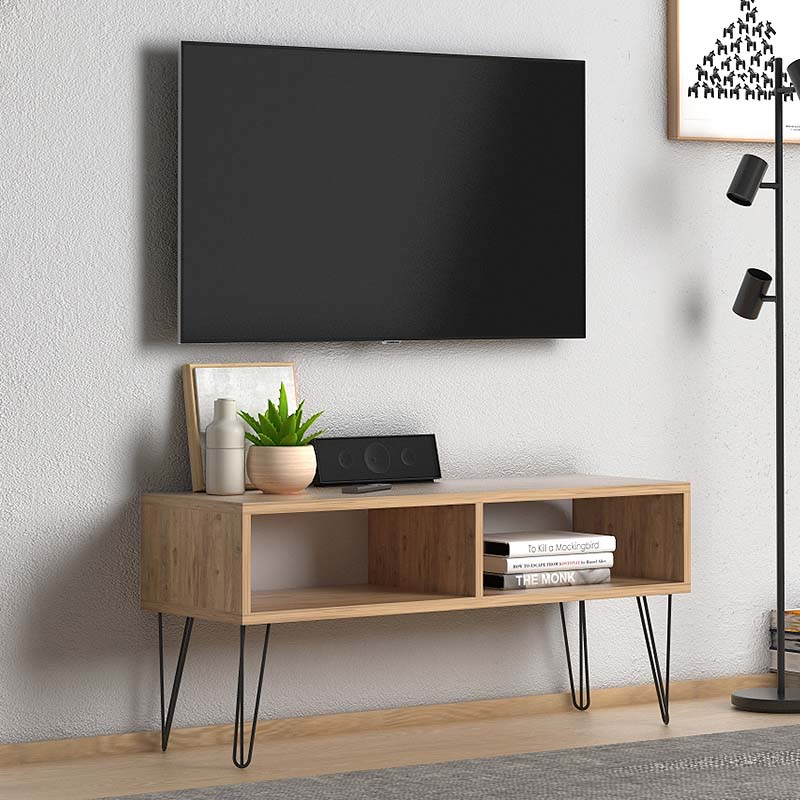 Έπιπλο Τηλεόρασης Fiona Από Μελαμίνη Χρώμα Oak 90X30X41