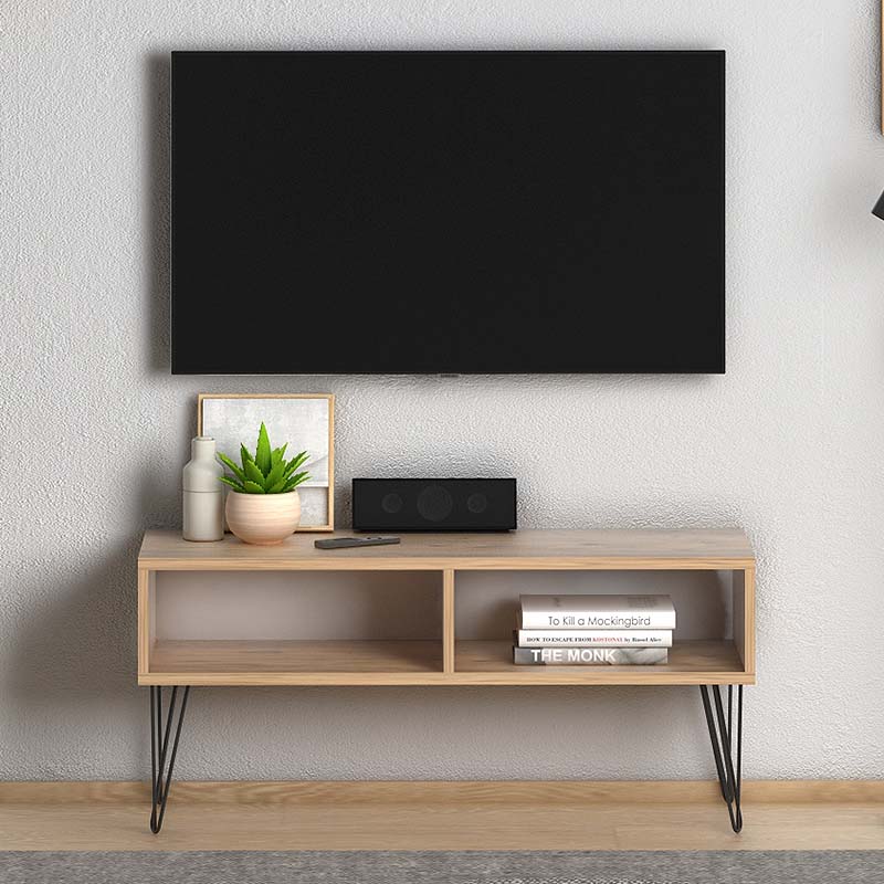 Έπιπλο Τηλεόρασης Fiona Από Μελαμίνη Χρώμα Oak 90X30X41