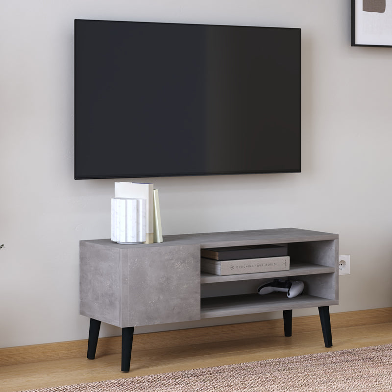 Έπιπλο Τηλεόρασης Porto Χρώμα Γκρι Ρετρό 90x32x42