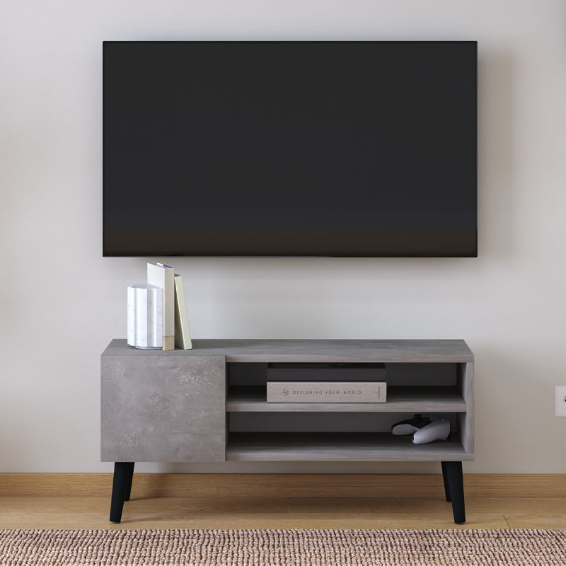 Έπιπλο Τηλεόρασης Porto Χρώμα Γκρι Ρετρό 90x32x42