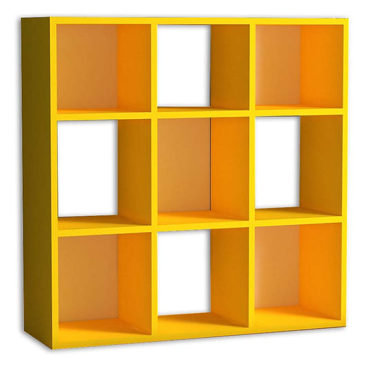 Βιβλιοθήκη Cube Από Μελαμίνη Χρώμα Κίτρινο 90X30X90