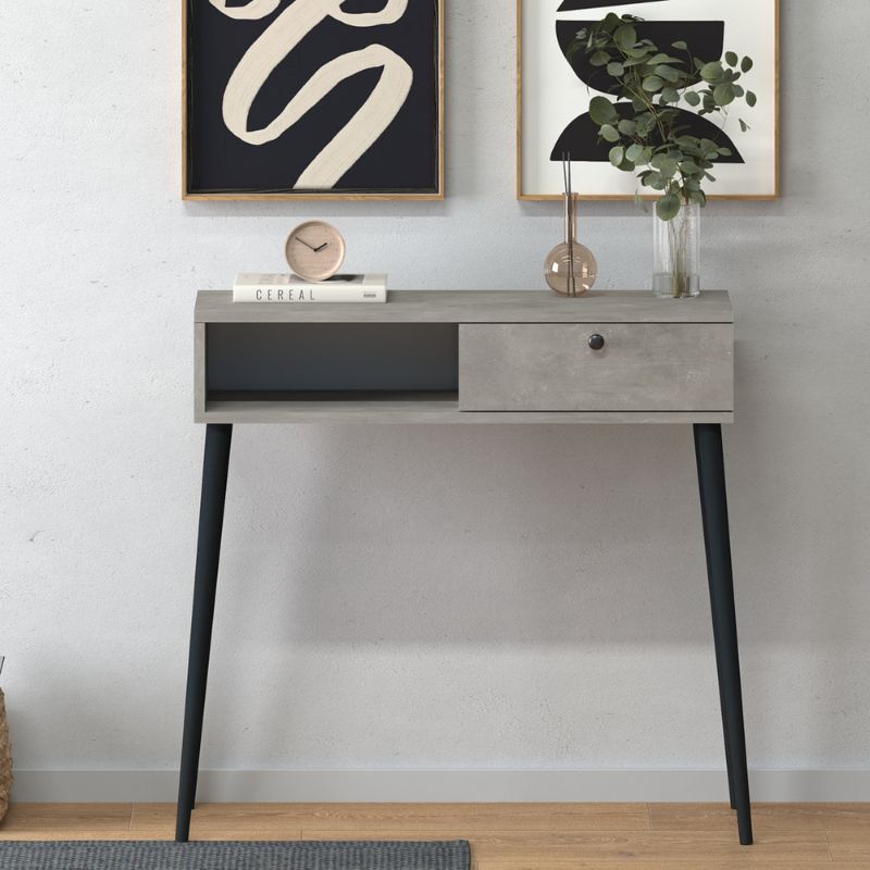 Κονσόλα Napoli Χρώμα Γκρι Ρετρό 90x29x88