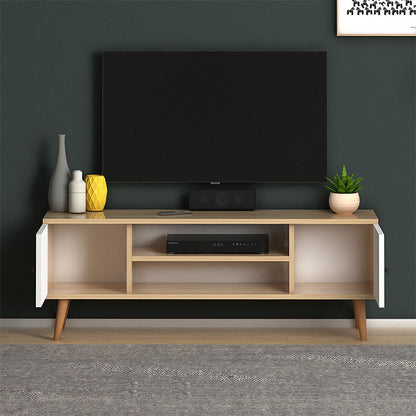 Έπιπλο Τηλεόρασης Parma από Μελαμίνη Χρώμα White - Oak 120x30x40