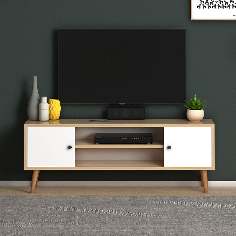 Έπιπλο Τηλεόρασης Parma από Μελαμίνη Χρώμα White - Oak 120x30x40